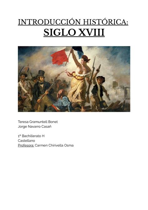 Introducción Histórica S Xviii IntroducciÓn HistÓrica Siglo Xviii