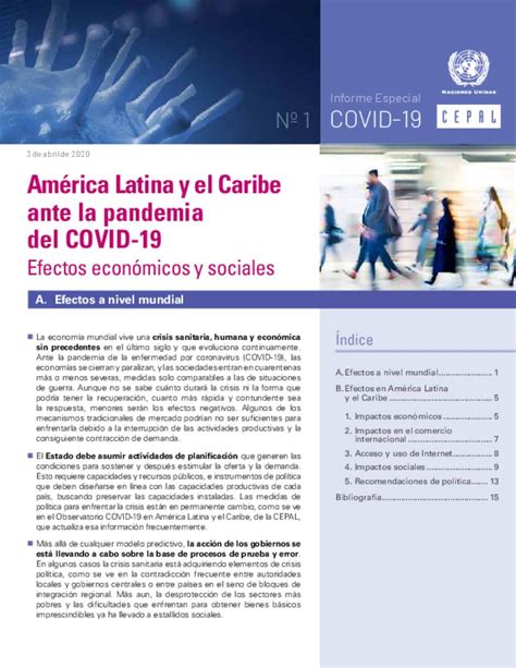 Document América Latina y el Caribe ante la pandemia del COVID 19 Efectos económicos y sociales
