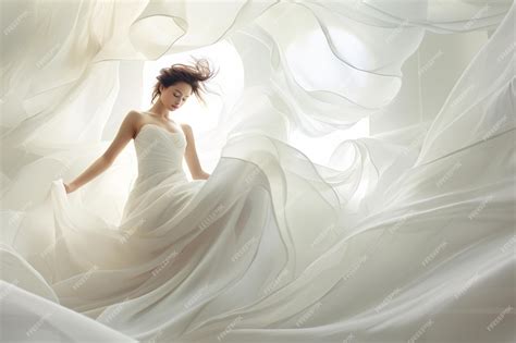 Premium Photo Delicate Flowing Silk Fabric Draping