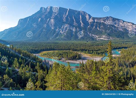 Bow River and Hoodoos, Banff, Canada Stock Image - Image of nature ...