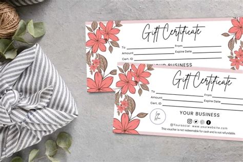 Floral Gift Certificate Template | SnapyBiz