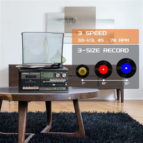 Looptone Vinyl Record Player In Speed Bluetooth Vintage Turntable