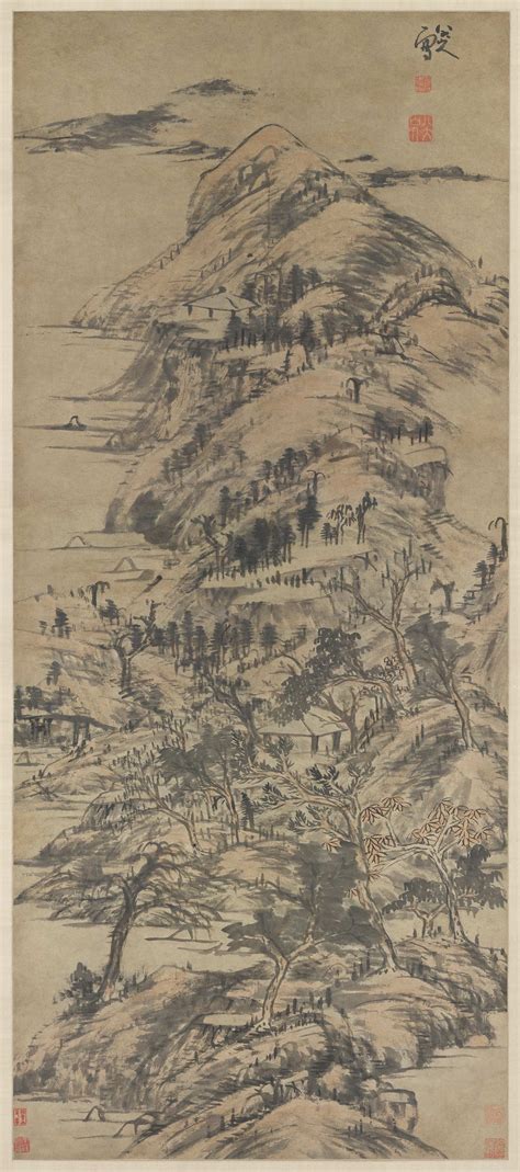 清 八大山人朱耷山水立轴纸本1491×641国画超高清大图原图扫描真迹全图书画图片下载