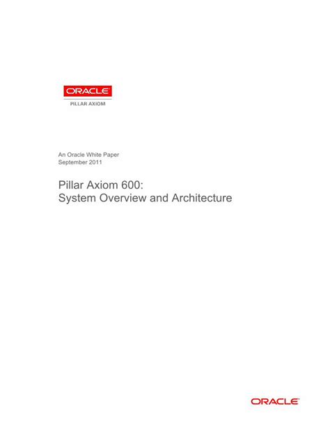 PDF Pillar Axiom 600 System Overview And Architecture Axiom 600