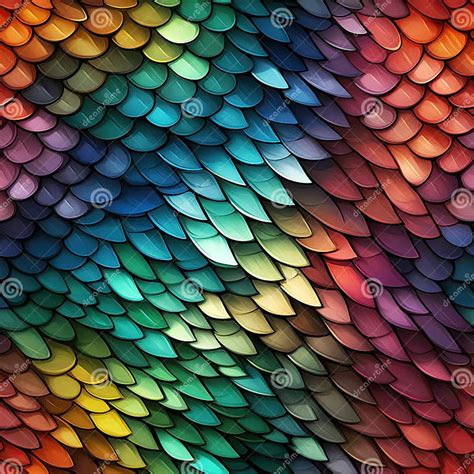 seamless pattern  fish  snake scales  colorful bright squama