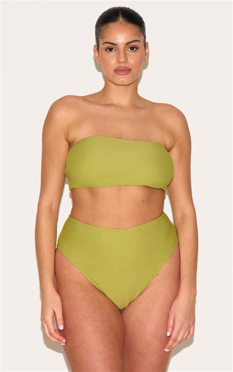 Plus Olive Basic Bandeau Bikini Top Plus Size Plt Aus