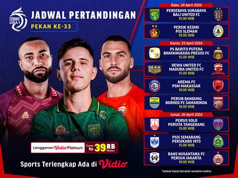 Jadwal Lengkap Dan Link Streaming BRI Liga 1 2023 2024 Vidio