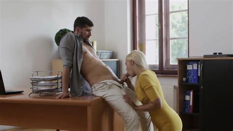 Hot Russian Office Blonde Fucking On The Table