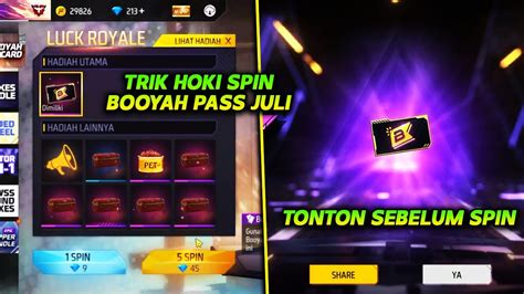 TRIK HOKI SPIN BOOYAH PASS BEBEK JULI 2024 CARA MENDAPATKAN BOOYAH