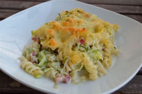 Nudelauflauf Mit Speck Und Zucchini Katha Kocht Nudelauflauf