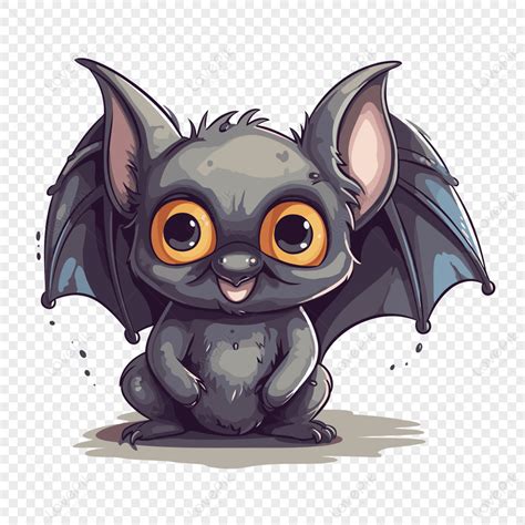 Bat Clipart Little Creepy Cute Bat Character Cartoon Vector,drawing ...