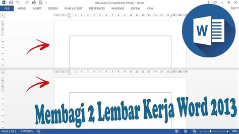 Cara Membagi Lembar Kerja Word Youtube