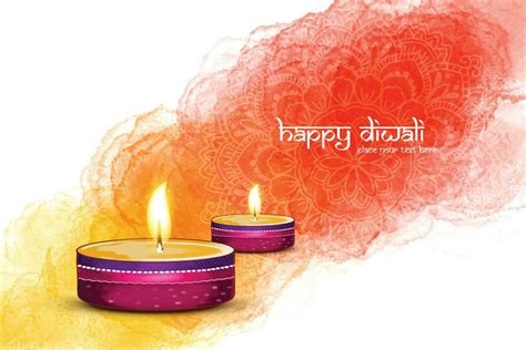 Happy Diwali Decorative Oil Lamp Festival Celebration Card Background