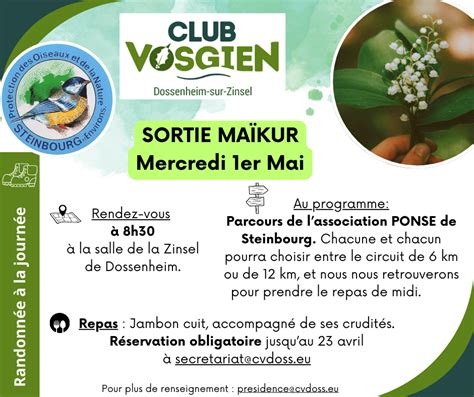 Affiche Maïkur Club Vosgien de Dossenheim sur Zinsel