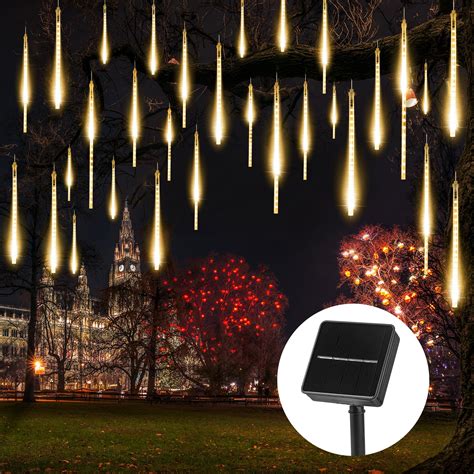 Solar Meteor Shower Lights Inches Tubes Led Meteor Lights