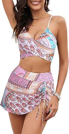 Amazon Zaful Women S Bikini Set Two Piece Swimsuits Criss Cross Push Up High Waisted Tummy