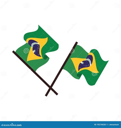 Bandera De Brasil Cruza Icono Aislado De Pa S Ilustraci N Del Vector