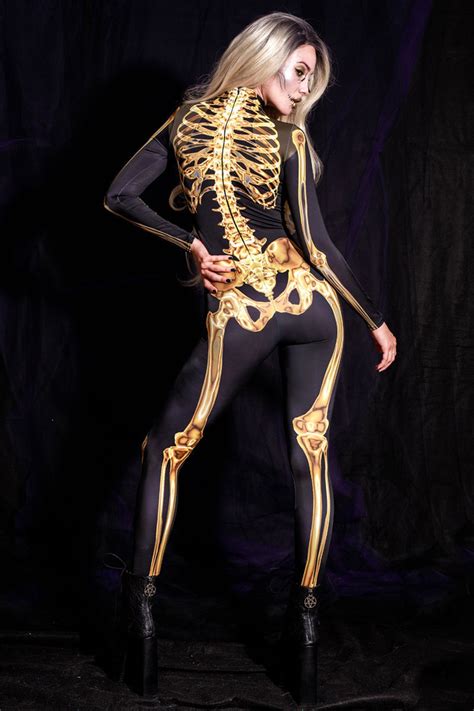 Adult Skeleton Costume Sexy Halloween Costume For Women Etsy