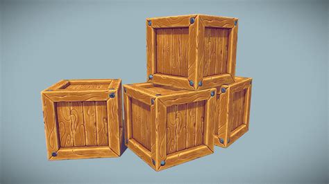 Stylized Wooden Crate Box Download Free 3d Model By Boris