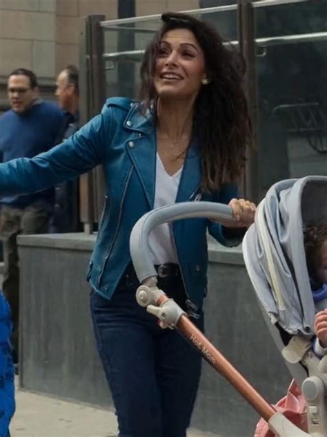 Sex Life S Sarah Shahi Blue Biker Jacket Paragon Jackets