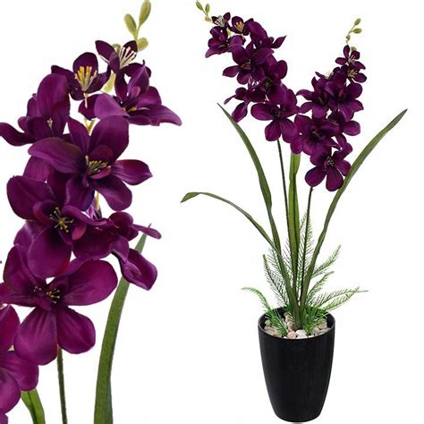 SZTUCZNY STORCZYK ORCHIDEA DONICZCE KWIAT ROŚLINA 12428004207