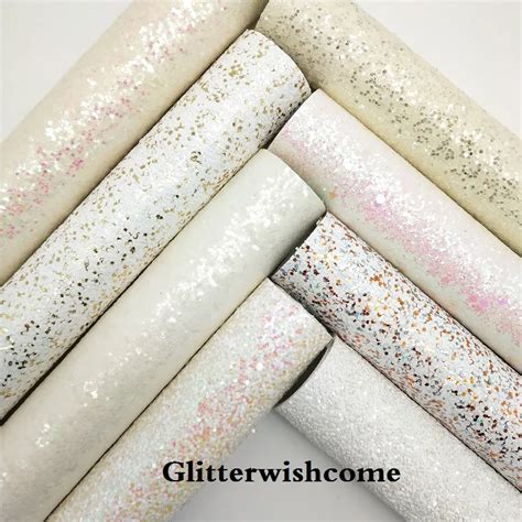 Glitterwishcome 21X29 см A4 размер винил для бантов белая блестящая ...