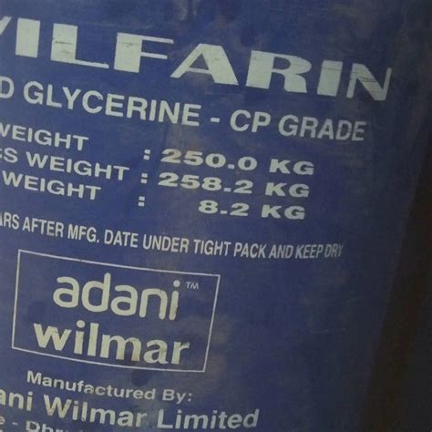 Refined Glycerin Adani Cp Grade For Industrial Purity 98 Min At 98