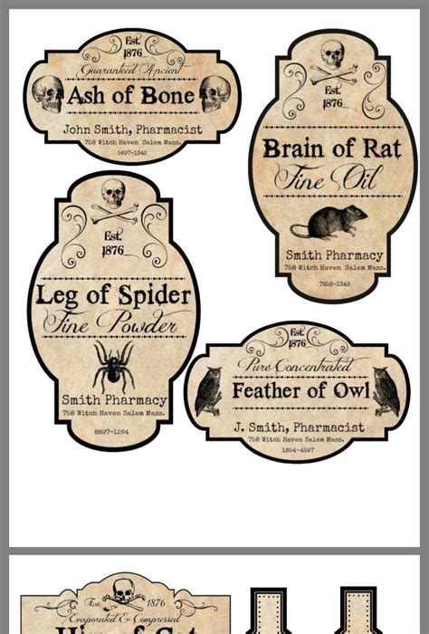 Halloween Apothecary Labels Halloween Potion Bottles Halloween Labels