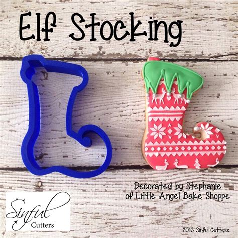 Elf Stocking Cookie Fondant Cutter Etsy