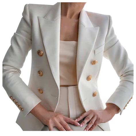 Fitoron Women Blazer Blazer Solid Cardigan Long Sleeve Fashion Elegant Suit Jacket Turndown