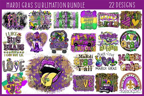 Art Collectibles Sublimation Design Peace Love Beads Mardi Gras