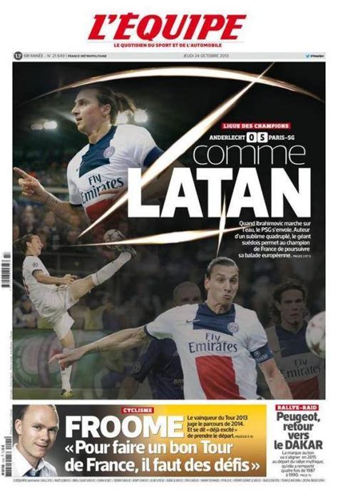 L ÉQUIPE on Twitter Zlatan Ibrahimovic a révélé son 11 de légende