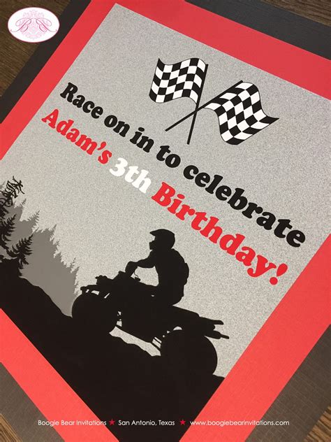 Atv Off Road Birthday Door Banner Happy Party Quad Boy Girl Etsy