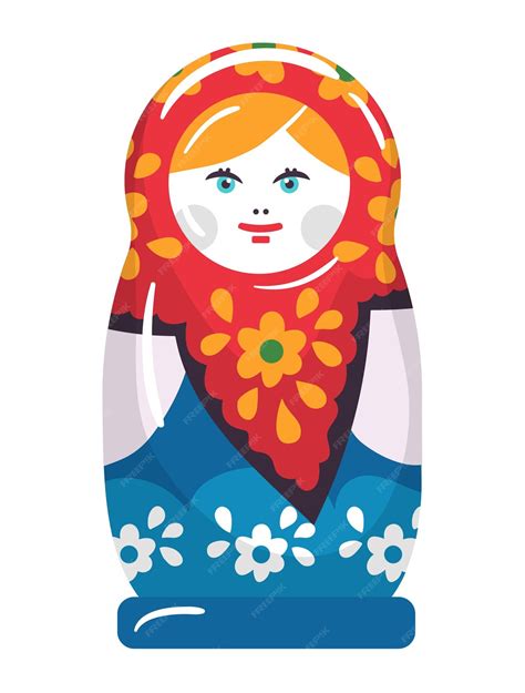 Premium Vector Russian Matryoshka Doll With Floral Pattern