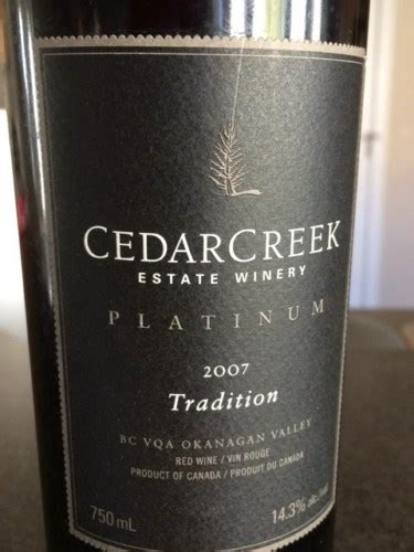 Cedar Creek Estate Winery Platinum Tradition Vivino US