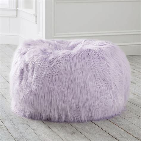 Himalyan Faux Fur Beanbag Slipcover, Large, Dusty Lavender | Bean bag chair, Bean bag chair ...