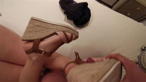 Shoejob And Footjob In Wedges German Cumshot Cumshot Porn Xhamster