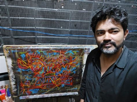 ARTIST MAKHDOOM SADIQ KHAN AN ABSTRACT PAINTER FROM KARACHI PAKISTAN