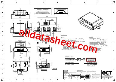 USB3100 Datasheet PDF Global Connector Technology