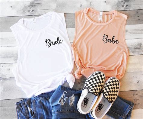 Bride Babe Muscle Tanks Bridal Party Shirts Babe Muscle Tanks Bride Muscle Tank Pocket