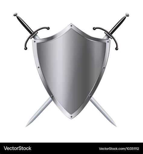 Coat of arms medieval knight shield and sword Vector Image