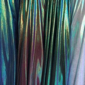 New Iridescent Foggy Foil On Nylon Spandex Way Stretch Etsy