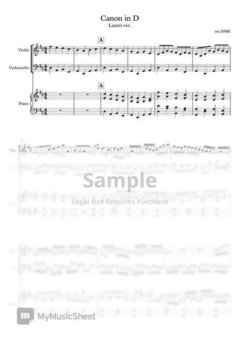 Layers Pachelbel Canon In D Layers Ver Piano Trio Sheets By Layers