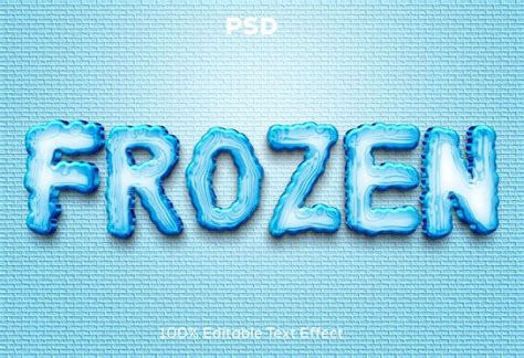 Efecto De Texto 3d Congelado Archivo PSD Premium