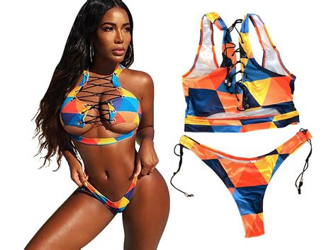 Str J K Pielowy Bikini Stringi Kolorowe S Xl Allegro Pl