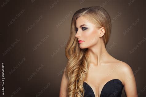 Beautiful Fashion Model Woman With Long Blonde Hair And Makeup Fashion Portrait Of Sexy Model