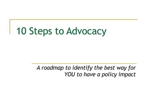 Effective Advocacy Strategies