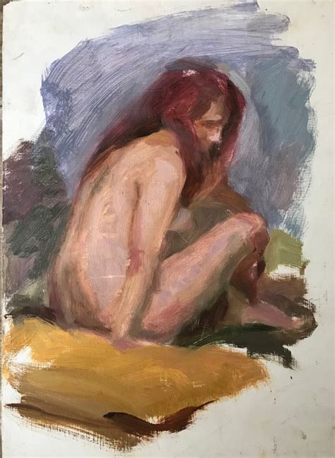 Nude Female Original Oil Painting Impressionist Artwork Etsy