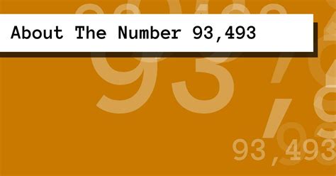 About The Number 93,493