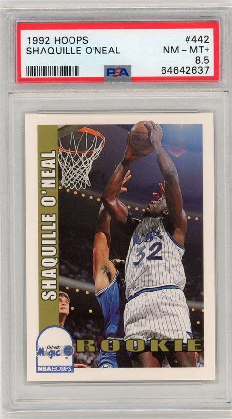 1992 Skybox Hoops Shaquille O Neal RC PSA 8 5 442 Hall Of Fame